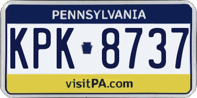 PA license plate KPK8737