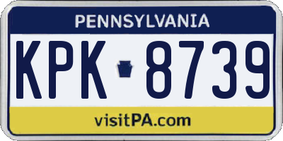 PA license plate KPK8739