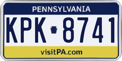 PA license plate KPK8741