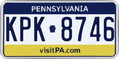 PA license plate KPK8746