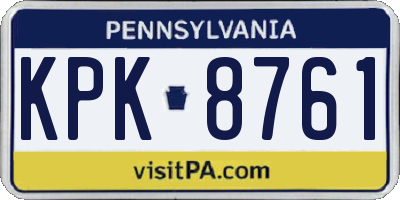 PA license plate KPK8761