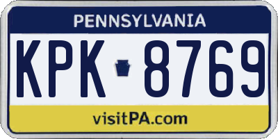 PA license plate KPK8769