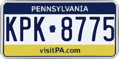 PA license plate KPK8775