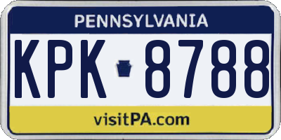 PA license plate KPK8788
