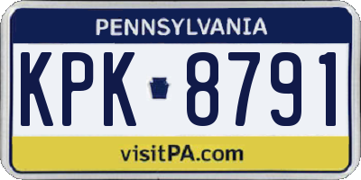PA license plate KPK8791