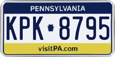 PA license plate KPK8795