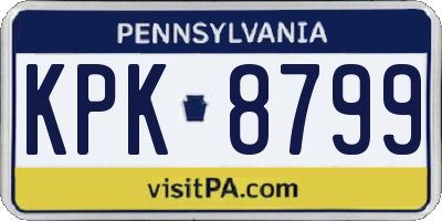 PA license plate KPK8799