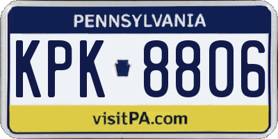 PA license plate KPK8806