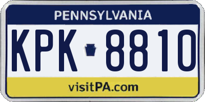 PA license plate KPK8810
