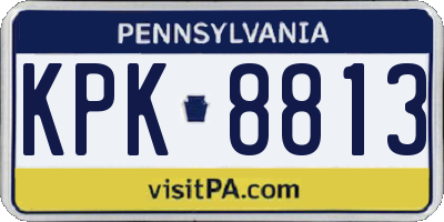 PA license plate KPK8813
