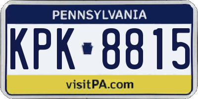 PA license plate KPK8815