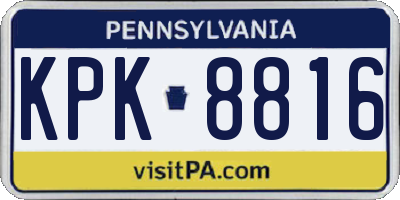 PA license plate KPK8816