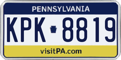 PA license plate KPK8819