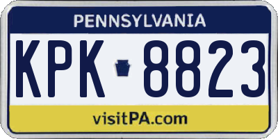 PA license plate KPK8823