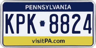 PA license plate KPK8824