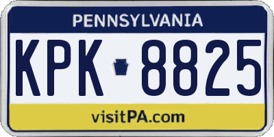 PA license plate KPK8825