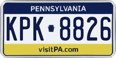 PA license plate KPK8826