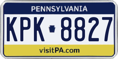 PA license plate KPK8827