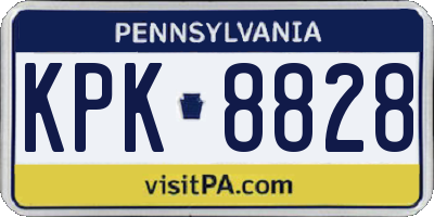 PA license plate KPK8828