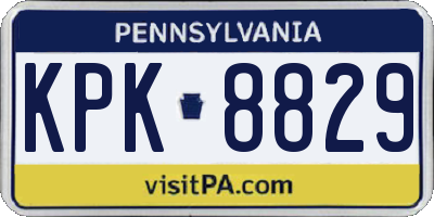 PA license plate KPK8829