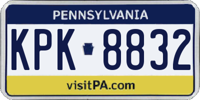 PA license plate KPK8832