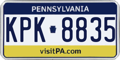 PA license plate KPK8835