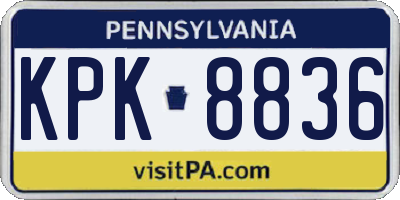PA license plate KPK8836