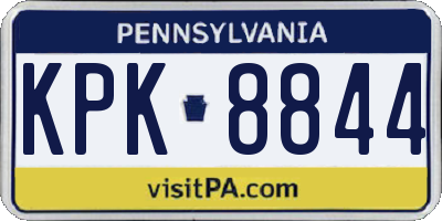PA license plate KPK8844