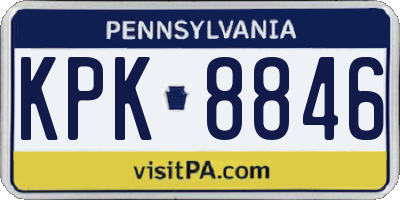 PA license plate KPK8846