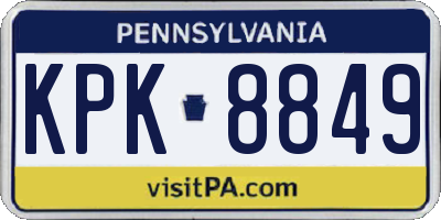 PA license plate KPK8849