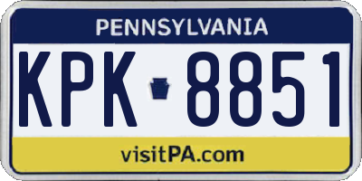 PA license plate KPK8851