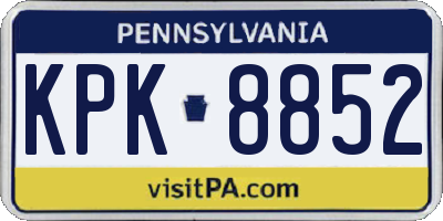 PA license plate KPK8852