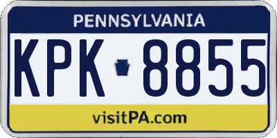 PA license plate KPK8855