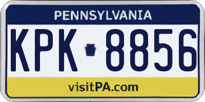 PA license plate KPK8856