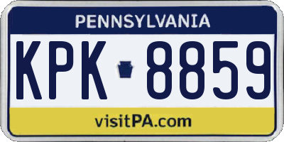 PA license plate KPK8859