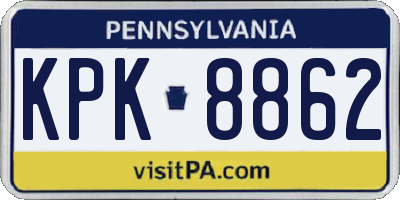 PA license plate KPK8862