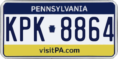 PA license plate KPK8864