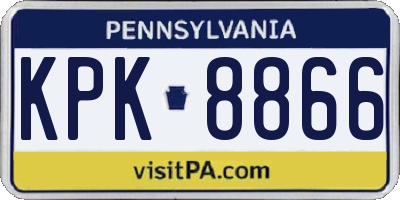 PA license plate KPK8866
