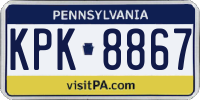 PA license plate KPK8867