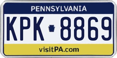 PA license plate KPK8869
