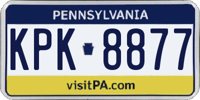 PA license plate KPK8877
