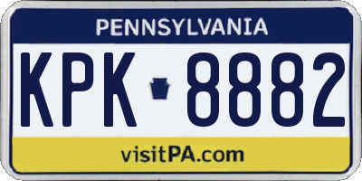 PA license plate KPK8882