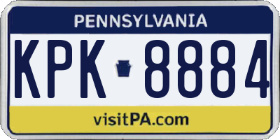 PA license plate KPK8884