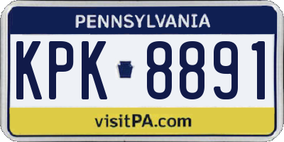 PA license plate KPK8891