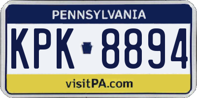 PA license plate KPK8894