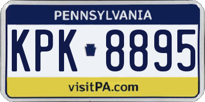 PA license plate KPK8895
