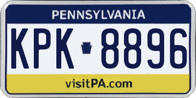 PA license plate KPK8896