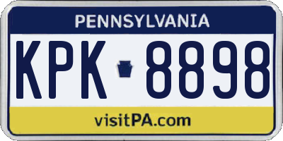 PA license plate KPK8898