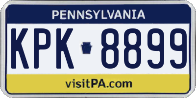 PA license plate KPK8899