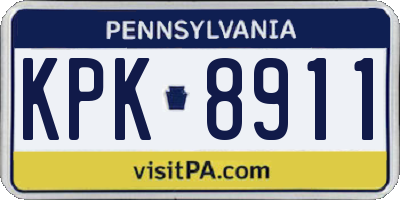 PA license plate KPK8911